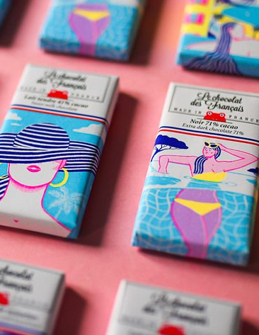 Tablette de chocolat avec les illustrations de Alice Des